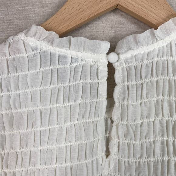 Abercrombie & Fitch Womens Top S Flutter Sleeve Cottagecore Angelcore Clean Girl - Picture 7 of 10